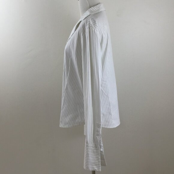 LaFayette 148 New York Button Up Striped Top 10 - Picture 4 of 8